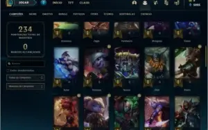 Conta prata 3 com 27 skins e 56 champs