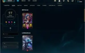 Conta prata 3 com 27 skins e 56 champs