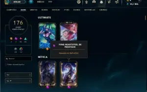 Bronze 4 com 150 Champs e 176 Skins ( Mais de 200 Jogos )