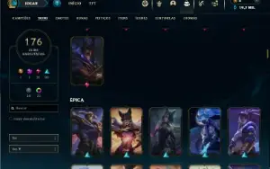 Bronze 4 com 150 Champs e 176 Skins ( Mais de 200 Jogos )