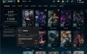 Prata 4 com 150 Champs e 149 Skins ( MAIN ADC / SUP )