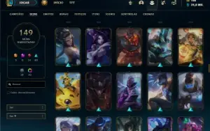 Prata 4 com 150 Champs e 149 Skins ( MAIN ADC / SUP )