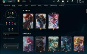 Prata 4 com 150 Champs e 149 Skins ( MAIN ADC / SUP )