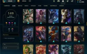 Prata 4 com 150 Champs e 149 Skins ( MAIN ADC / SUP )