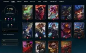 CONTA LOL TOP BARATINHA/ GOLD 3 /170 SKINS/2 MITICA/5 ULT