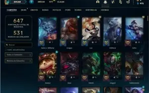 Conta bronze 1 com TODOS os champs e 222 Skins (Nivel 509)