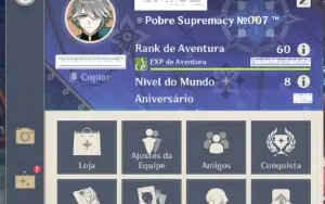 Conta Genshin Ar 60 ENDGAME COM 18(Perso T5) e Armas (PROMO)