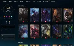 CONTA COM 144 SKINS BOAS, 156 CAMPEÕES, NUNCA BANIDA