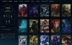 CONTA COM 144 SKINS BOAS, 156 CAMPEÕES, NUNCA BANIDA
