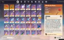 Genshin Impact Conta AR 54 10 T5 HuTao+Homa e +
