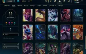 Ferro 1 com 50 Champs e 29 Skins + 2800 RP