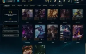 Ferro 1 com 50 Champs e 29 Skins + 2800 RP