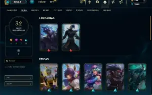 Ferro 1 com 50 Champs e 29 Skins + 2800 RP