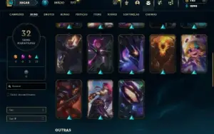 Ferro 1 com 50 Champs e 29 Skins + 2800 RP