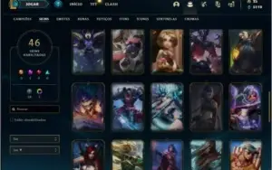 Conta Unranked com 46 Skins e 93 Champs