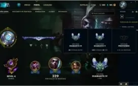 CONTA LEGADO DIAMANTE 4 (SOLO/ FLEX) 101 SKINS, 134 CAMPEÕES