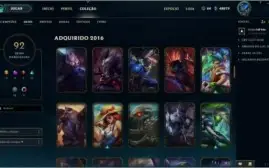 Conta LOL todos os campeões mais 92 skins tops,  Ouro 5