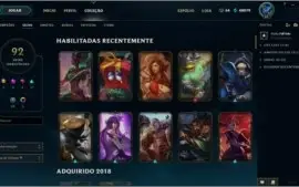 Conta LOL todos os campeões mais 92 skins tops,  Ouro 5