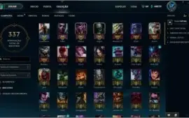 Conta LOL todos os campeões mais 92 skins tops,  Ouro 5