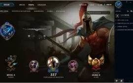 Conta LOL todos os campeões mais 92 skins tops,  Ouro 5