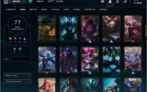 CONTA LOL 100 CHAMPS 80 SKINS, MAIS DE 500$ GASTO PROMOÇÃO