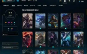 CONTA LOL 100 CHAMPS 80 SKINS, MAIS DE 500$ GASTO PROMOÇÃO