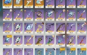Conta com doze 5 estrelas + 4 armas 5 estrelas