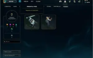 Conta unranked com 25 champs e 16 skins