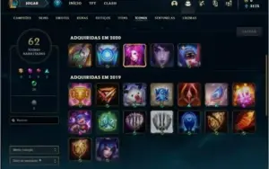 Conta unranked com 25 champs e 16 skins
