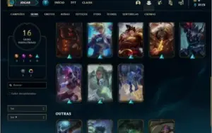 Conta unranked com 25 champs e 16 skins