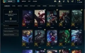 Conta unranked com 25 champs e 16 skins