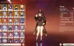conta de genshin impact 13 personagens 5* 7 armas 5*