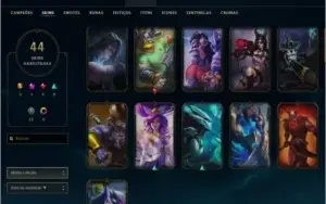 Conta LV 95, 44 Skins e 84 Campeões