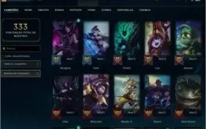 Conta LV 95, 44 Skins e 84 Campeões