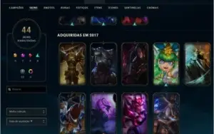 Conta LV 95, 44 Skins e 84 Campeões