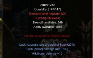 Holyangel Illusion Knight Set +13+16+ZEN+LUCK Midgard