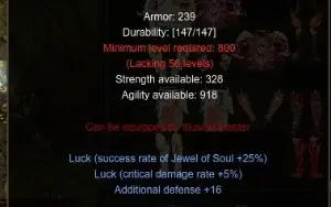Holyangel Illusion Knight Set +13+16+ZEN+LUCK Midgard