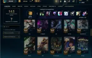 Unranked com 55 Champs e 20 Skins
