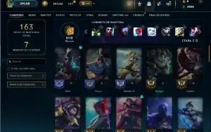 Unranked com 55 Champs e 20 Skins
