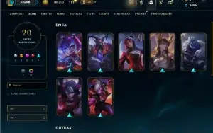 Unranked com 55 Champs e 20 Skins