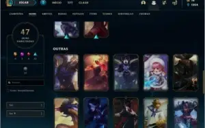 Conta ouro 2 com 47 skins e 64 champs