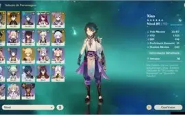 GENSHIN IMPACT, CONTA COM XIAO, ZHONGLI, VENTI, KEQING,QIQI