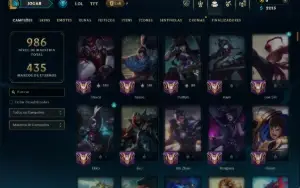 Ouro 3 com TODOS os Champs e 156 Skins +2 Prestigios +1 Rara