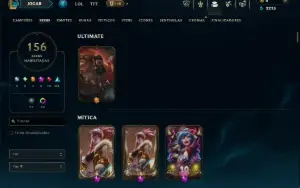 Ouro 3 com TODOS os Champs e 156 Skins +2 Prestigios +1 Rara