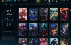 Ouro 4 com TODOS os champs e 320 Skins + 5 Ultimates