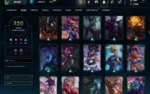 Ouro 4 com TODOS os champs e 320 Skins + 5 Ultimates