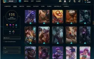 Conta prata 4 com 135 Champs e 125 Skins