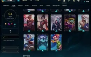 Conta LoL - Ouro 4 - LVL 231 - 54 skins e 114 campeões