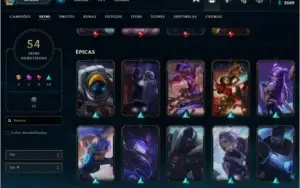 Conta LoL - Ouro 4 - LVL 231 - 54 skins e 114 campeões