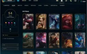 Conta LoL - Ouro 4 - LVL 231 - 54 skins e 114 campeões
